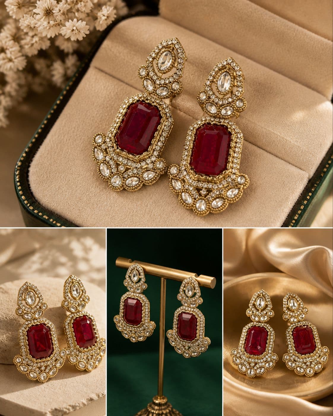 Emerald Statement Danglers