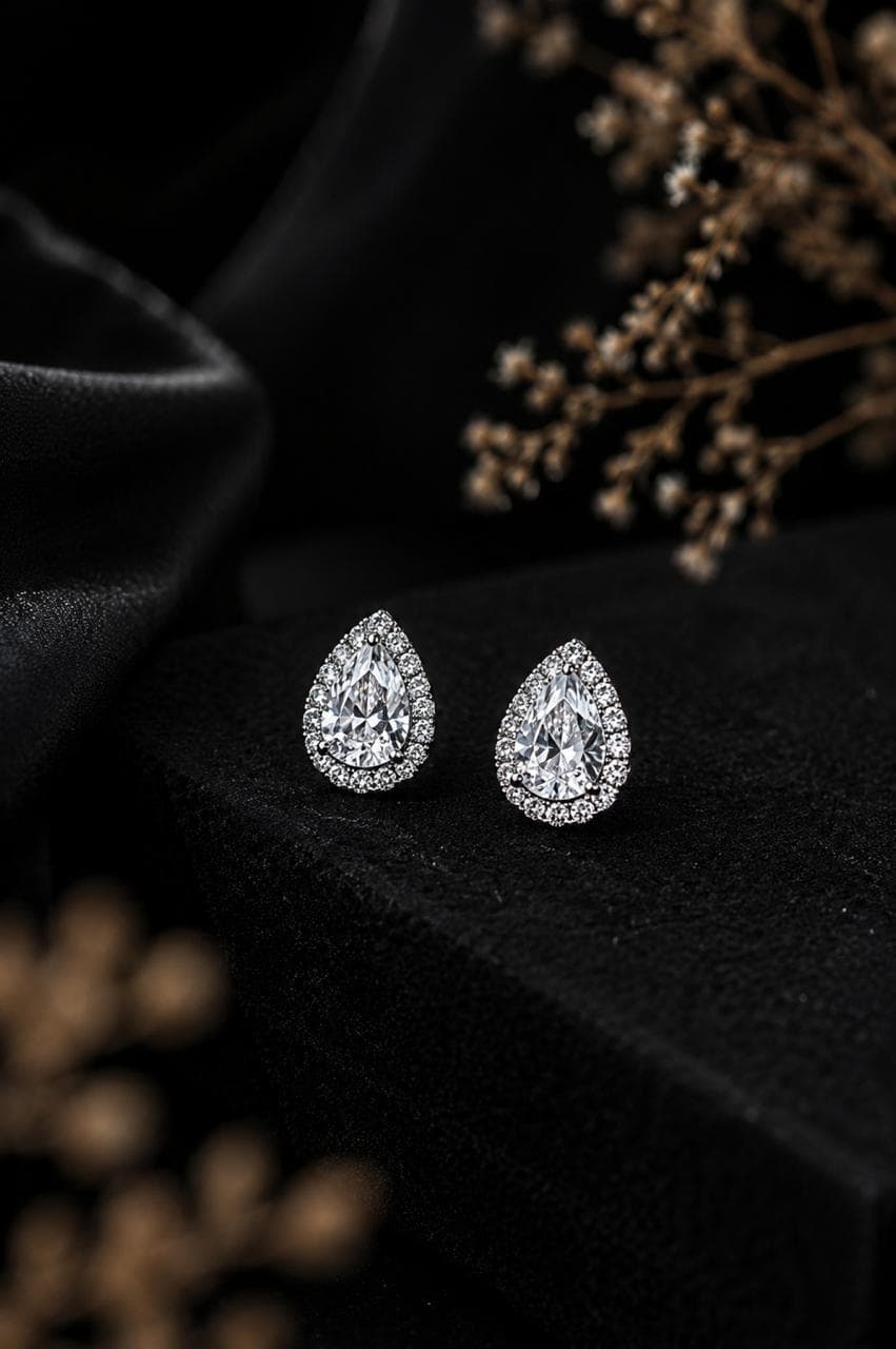 Teardrop Crystal Studs