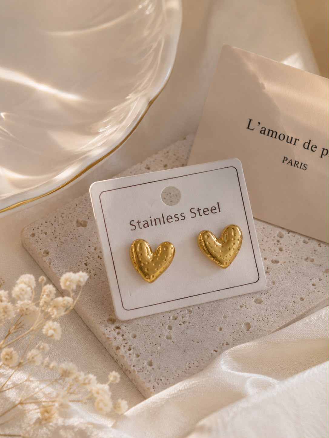 Anti Tarnish Mini Heart Earrings
