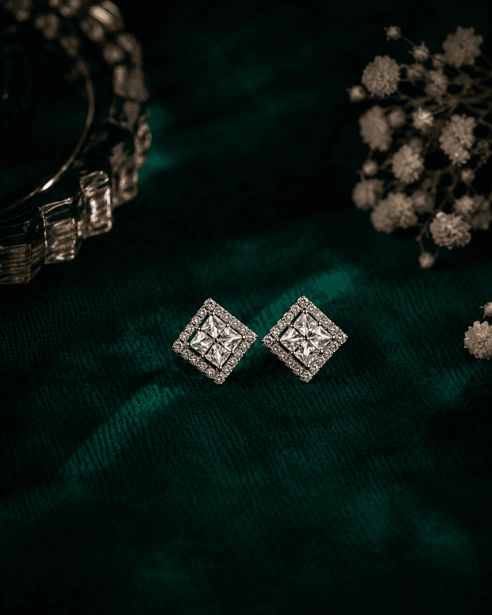 Crystal Mosaic Square Studs