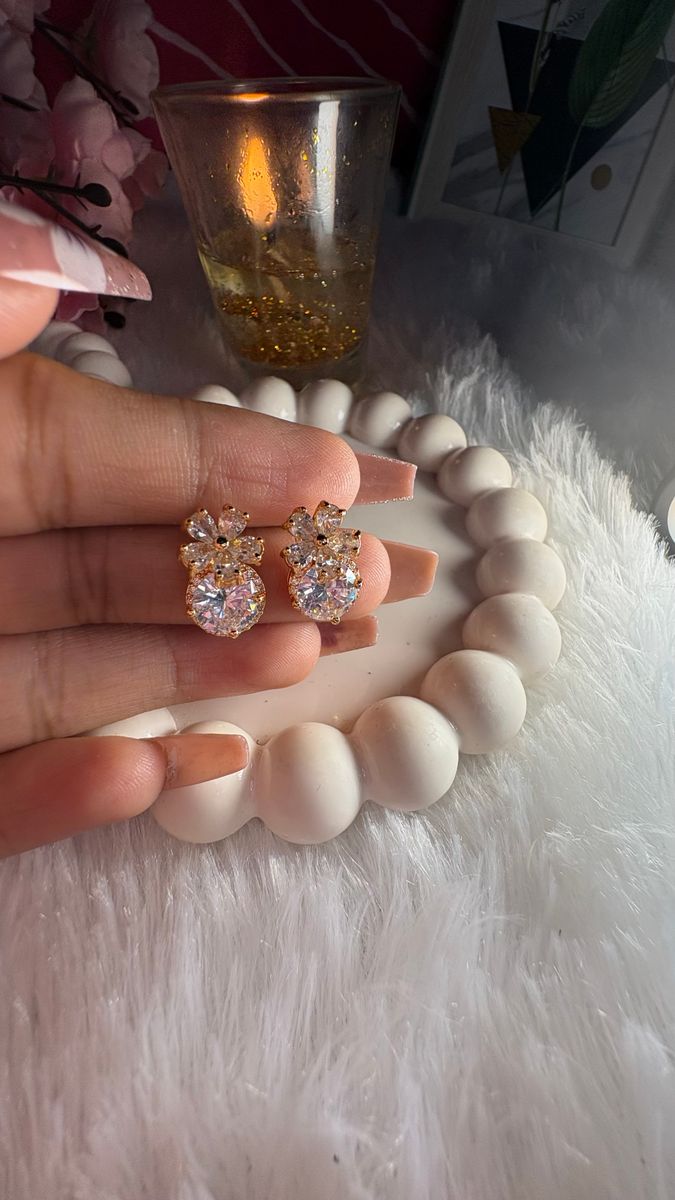 Emerald Bloom Sparkle Studs