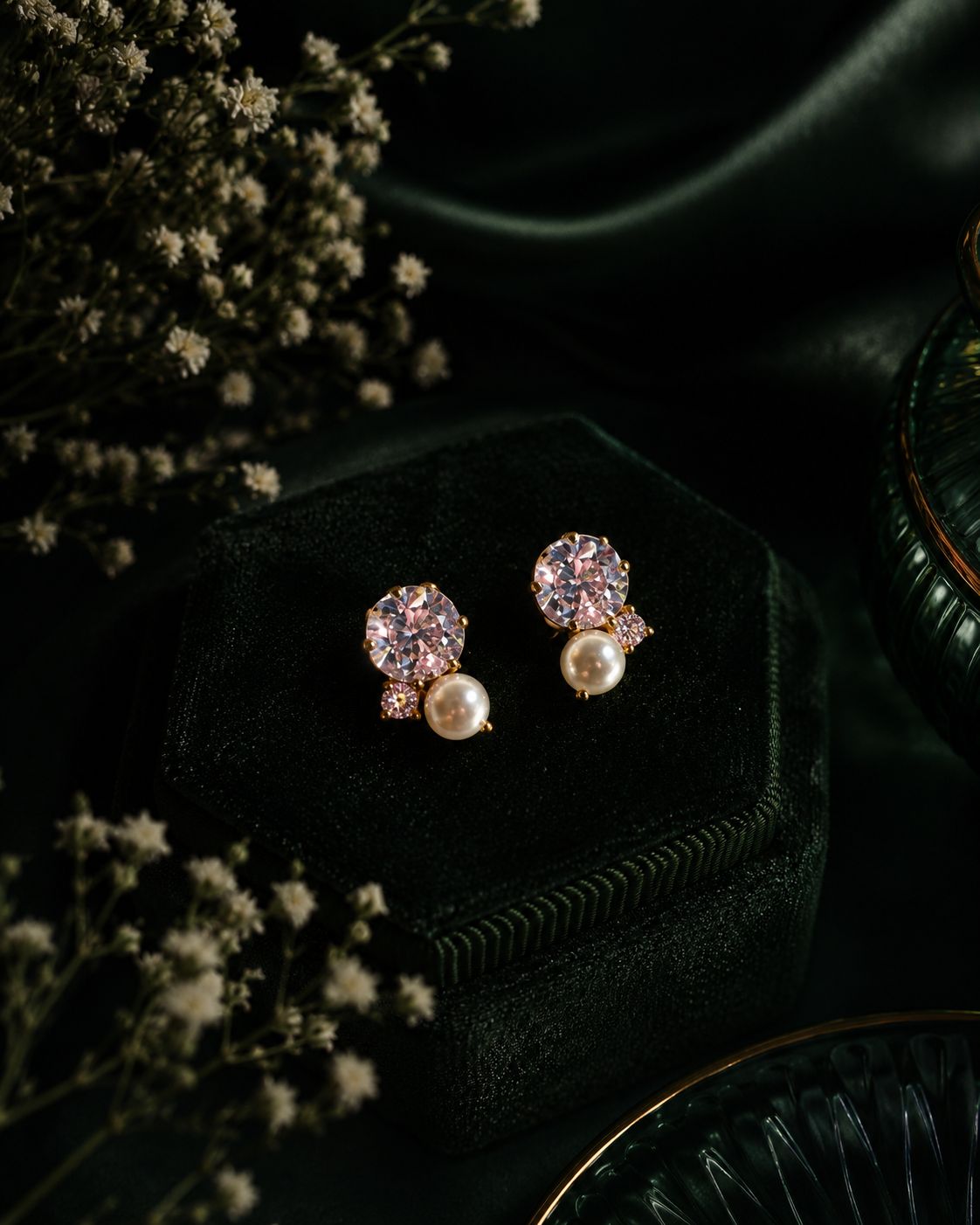 Pearl Crystal Studs