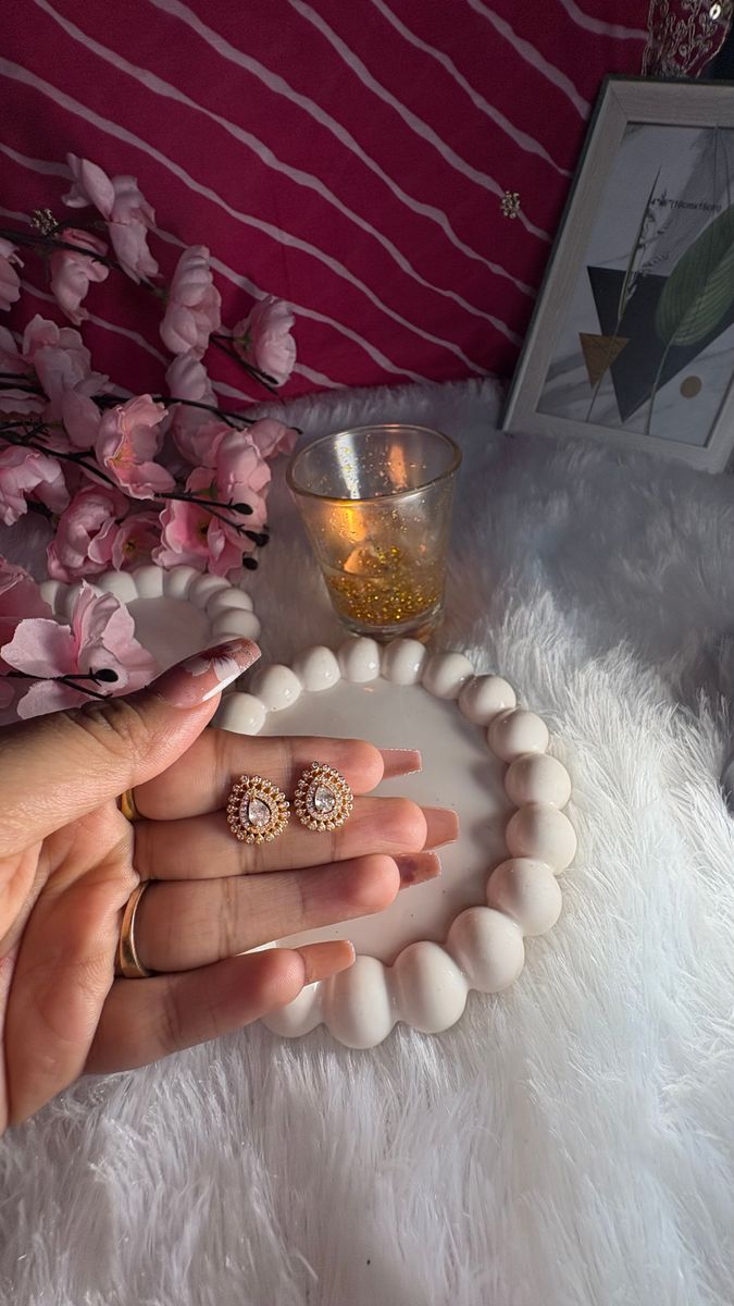 Royal Teardrop Halo Studs